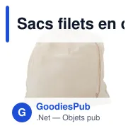 Sacs filets en coton personnalisables pour fruits et légumes - Adeleavec logo - Miniature 5