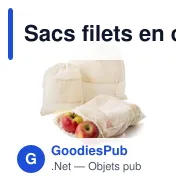 Sacs filets en coton personnalisables pour fruits et légumes - Adeleavec logo - Miniature 6
