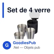 Set de 4 verres à shot en inox Benjamin - Miniature 2