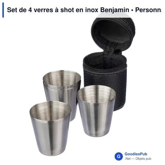 Set de 4 verres à shot en inox Benjamin - Image 2