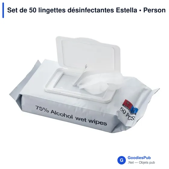 Lingettes désinfectantes personnalisables Estella avec logo - Image 3
