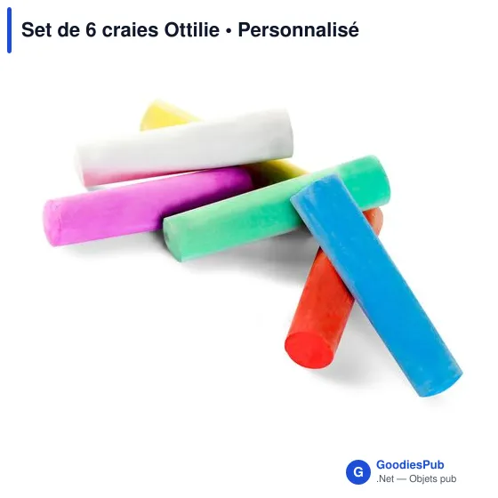Set de 6 craies personnalisables Ottilie avec logo - Image 2