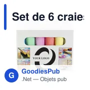 Set de 6 craies personnalisables Ottilie avec logo - Miniature 5