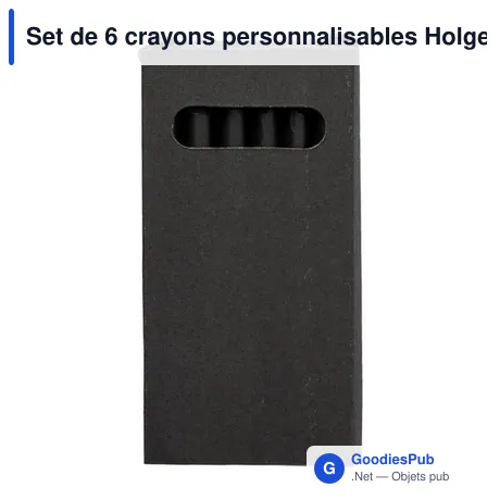 Set de 6 crayons personnalisables Holger avec logo