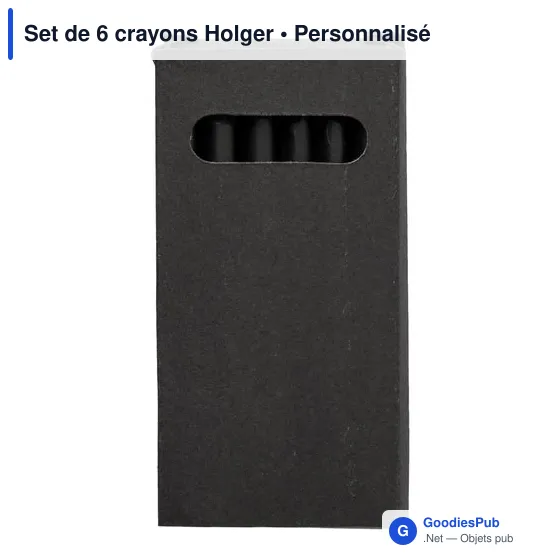 Set de 6 crayons personnalisables Holger avec logo - Image 1