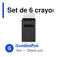 Set de 6 crayons personnalisables Holger avec logo - Miniature 2