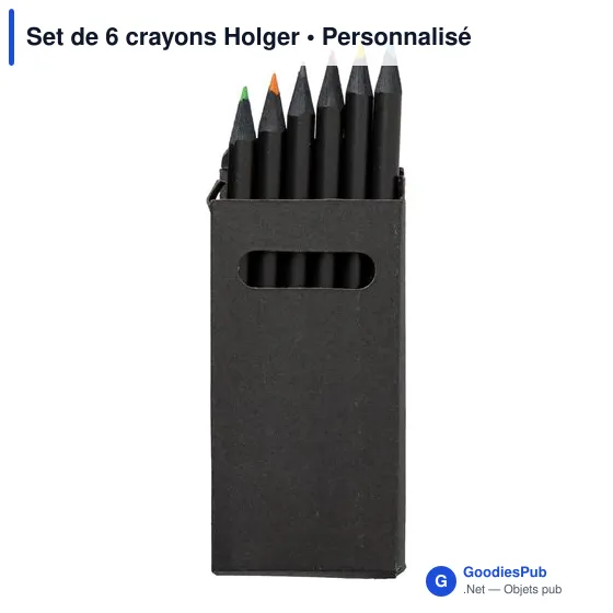 Set de 6 crayons personnalisables Holger avec logo - Image 2