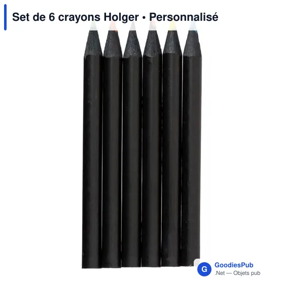 Set de 6 crayons personnalisables Holger avec logo - Image 4