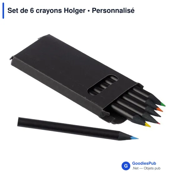 Set de 6 crayons personnalisables Holger avec logo - Image 5