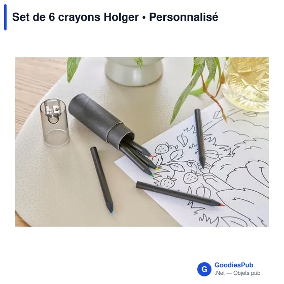 Set de 6 crayons personnalisables Holger avec logo - Image 6