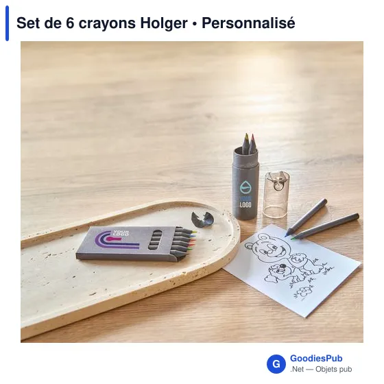 Set de 6 crayons personnalisables Holger avec logo - Image 7