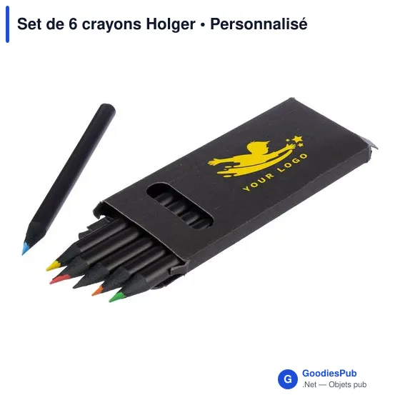 Set de 6 crayons personnalisables Holger avec logo - Image 8