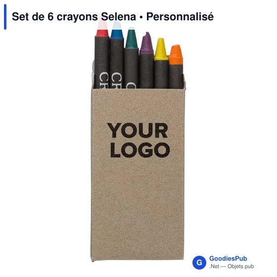 Set de 6 crayons personnalisables avec logo - Selena - Image 3