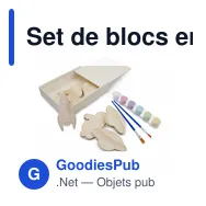 Set de blocs en bois personnalisable pour peinture avec logo | Priya - Miniature 1