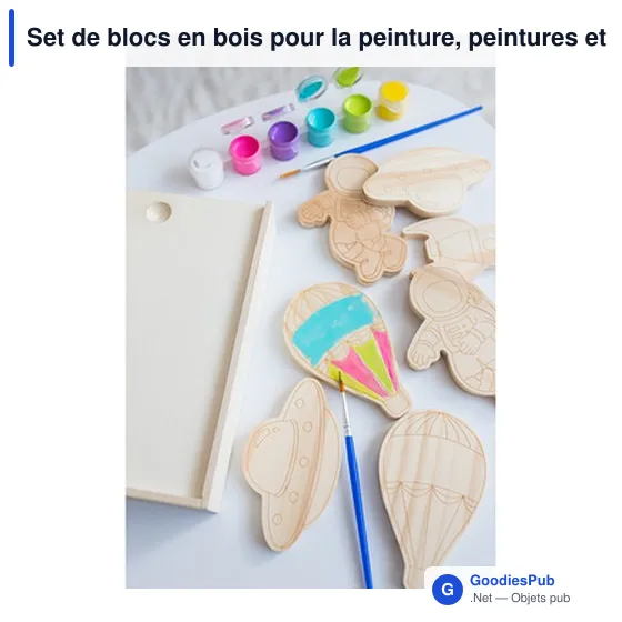 Set de blocs en bois personnalisable pour peinture avec logo | Priya - Image 2