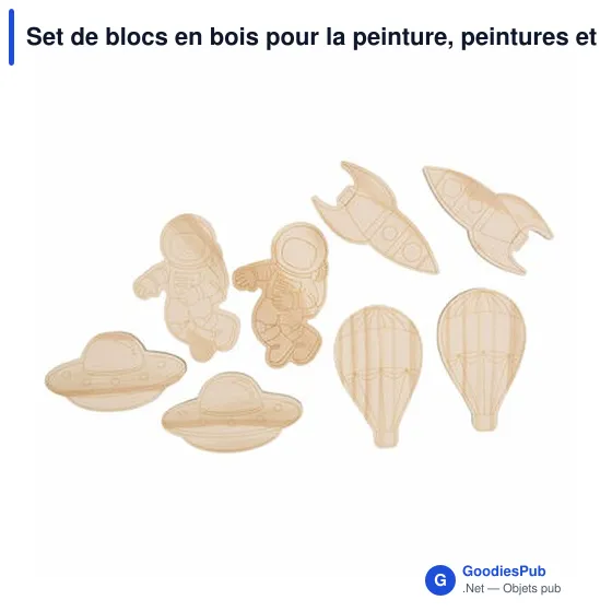 Set de blocs en bois personnalisable pour peinture avec logo | Priya - Image 4