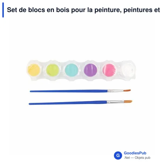 Set de blocs en bois personnalisable pour peinture avec logo | Priya - Image 5