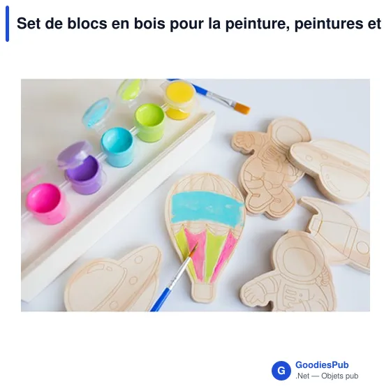 Set de blocs en bois personnalisable pour peinture avec logo | Priya - Image 9