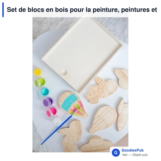 Set de blocs en bois personnalisable pour peinture avec logo | Priya - Image 10