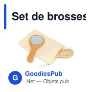 Set de brosses et miroir personnalisable en bois avec logo - Schima superba - Miniature 2