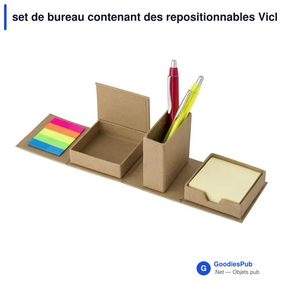 Stylo personnalisable avec logo pour bureau - Set de bureau Vicky - Image 2