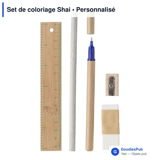 Set de coloriage personnalisable avec logo - Set de bureau Shai - Image 4