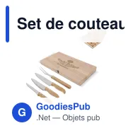 Set de couteaux personnalisable en boîte cadeau bois avec logo - Bois - Miniature 1