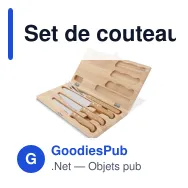 Set de couteaux personnalisable en boîte cadeau bois avec logo - Bois - Miniature 2