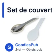 Set de couverts réutilisables personnalisable beige avec logo - Go - Miniature 2