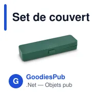 Set de couverts réutilisables personnalisable en PP avec logo - Étui compact - Miniature 2