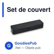 Set de couverts réutilisables personnalisable en PP avec logo - Étui compact - Miniature 3
