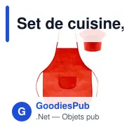 Set de cuisine, tablier de cuisine avec capuchon de cuisine, taille des enfants | Nedina - Miniature 1