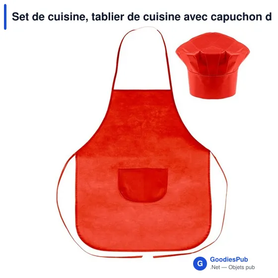 Set de cuisine, tablier de cuisine avec capuchon de cuisine, taille des enfants | Nedina - Image 1