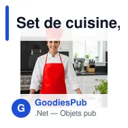 Set de cuisine, tablier de cuisine avec capuchon de cuisine, taille des enfants | Nedina - Miniature 2