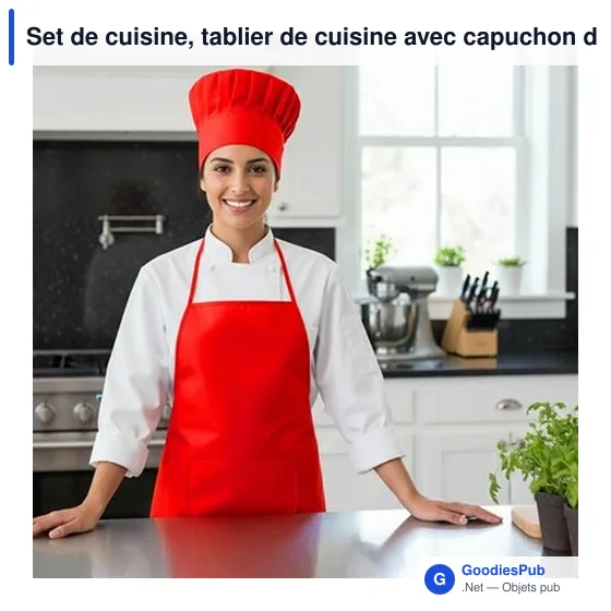 Set de cuisine, tablier de cuisine avec capuchon de cuisine, taille des enfants | Nedina - Image 2