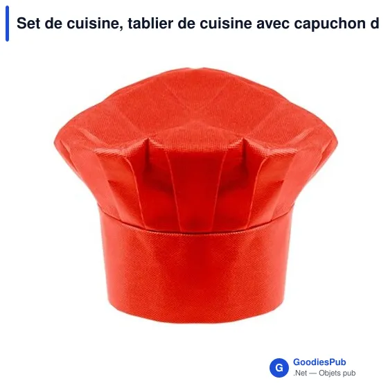 Set de cuisine, tablier de cuisine avec capuchon de cuisine, taille des enfants | Nedina - Image 4