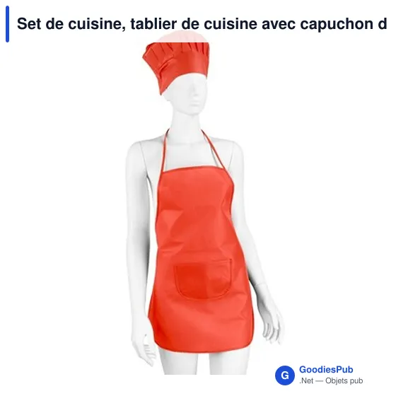 Set de cuisine, tablier de cuisine avec capuchon de cuisine, taille des enfants | Nedina - Image 5