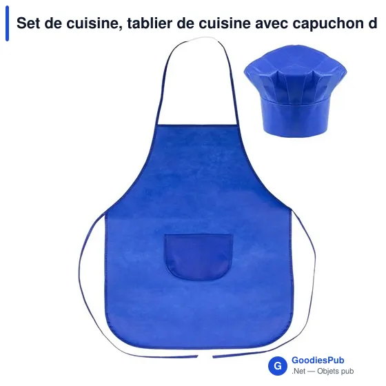 Set de cuisine, tablier de cuisine avec capuchon de cuisine, taille des enfants | Nedina - Image 7