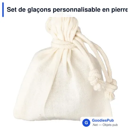 Set de glaçons personnalisable en pierre naturelle - Jensavec logo