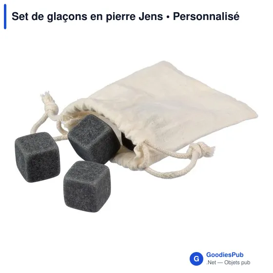 Set de glaçons personnalisable en pierre naturelle - Jensavec logo - Image 2