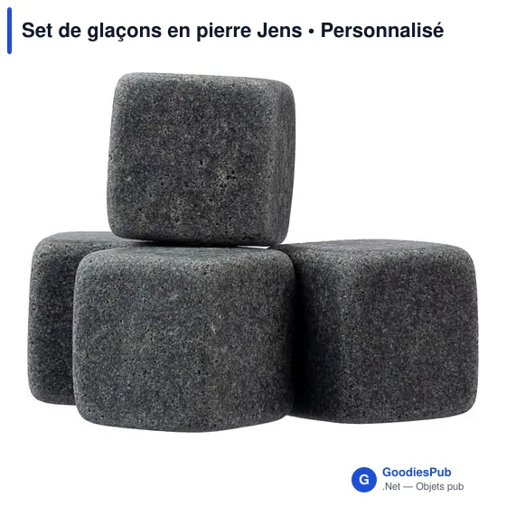Set de glaçons personnalisable en pierre naturelle - Jensavec logo - Image 4