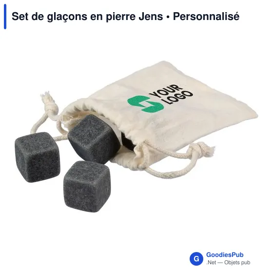 Set de glaçons personnalisable en pierre naturelle - Jensavec logo - Image 5