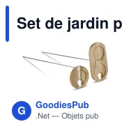 Set de jardin personnalisable en bois d'acacia avec logo - Bois - Miniature 2