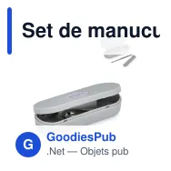 Set de manucure personnalisable 3 pièces gris avec logo - Mira - Miniature 1