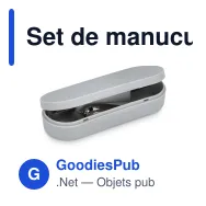 Set de manucure personnalisable 3 pièces gris avec logo - Mira - Miniature 2