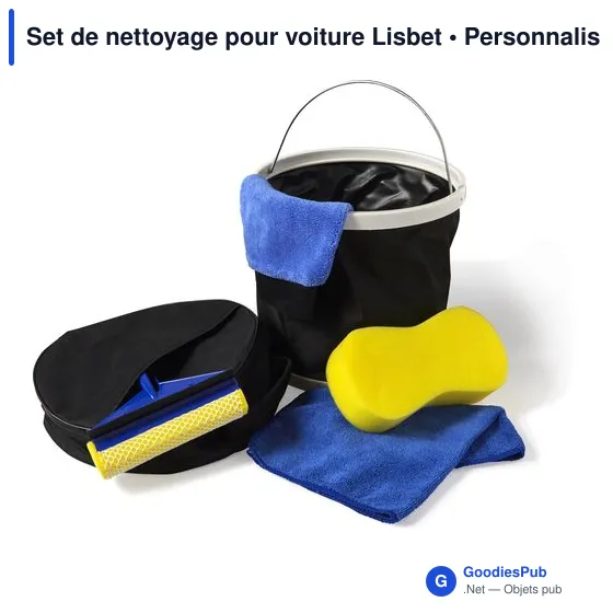 Set de nettoyage pour voiture personnalisable avec logo - Lisbet - Image 2