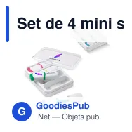Set de 4 mini surligneurs personnalisables 7,5 cm avec logo - Mini Set - Miniature 1