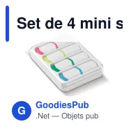 Set de 4 mini surligneurs personnalisables 7,5 cm avec logo - Mini Set - Miniature 2
