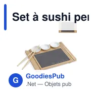 Set à sushi personnalisable en bambou et ardoise avec logo - Bois - Miniature 1