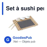 Set à sushi personnalisable en bambou et ardoise avec logo - Bois - Miniature 2